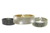 Image of 6 Row Iced Out Bracelet in Gold Silver or Black Finish