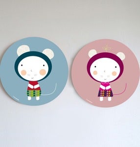 Image of Cuadro infantil Ratoncito Mellizos - kids wall art