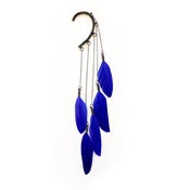 Image of Blue dangle feather ear cuff