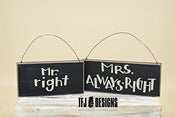 Image of Mr Right & Mrs Always Right - Wooden Signs - Engagement Couple