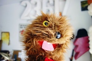 Image of Vintage Furry Beaver Hand Puppet/Marionette