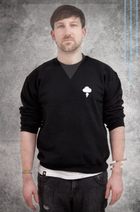 Image of EMBROIDERED CREW - BLACK