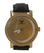 Image of Gold/White Overlay Diamond King Iced Out Watch w/Extra Band