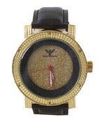 Image of Gold/Black Overlay Diamond King Iced Out Watch w/Extra Band
