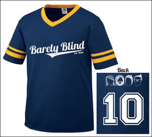 Image of Limited Edition 10 Year Anniversary Baseball Tee Navy/Gold