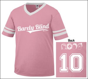 Image of Limited Edition 10 Year Anniversary Baseball Tee Pink/White