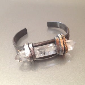 Image of TIBETAN QUARTZ ON OXIDIZED CUFF