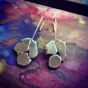Image of Silver Free Form Drop Earrings