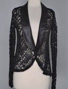 Image of Lace sleeve open front blazer