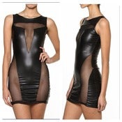 Image of Heather dress (pu leather)