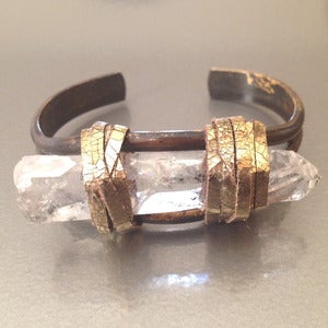 Image of OXIDIZED BRASS SINGLE FLAME CUFF 