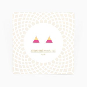 Image of Mountain Studs | Neon Fuchsia + Golden
