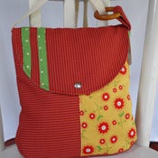 Image of Floral and Striped Shoulder Bag