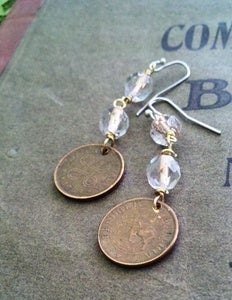 Image of Copper Coin Earrings 