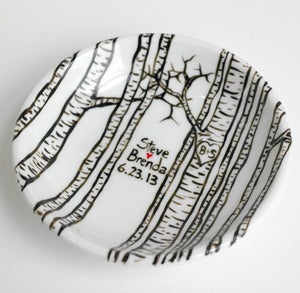 Image of Personalized Birch Tree Ring Dish