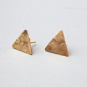 Image of Small Brass Triangle Earrings by Rachel Loves Bob