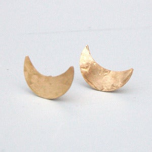 Image of Brass Half Moon Earrings by Rachel Loves Bob
