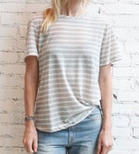 Image of Grey/White Striped Tee
