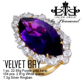 Image of NEW* 14K Natural Purple Gold Women's Ring "VELVET BAY" : A LUXLIVIN Jewelry Collection
