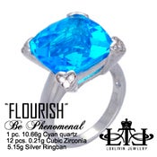 Image of NEW* Women's Cyan Quartz Ring "FLOURISH" : A LUXLIVIN Jewelry Collection