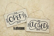 Image of Open / Closed Cream Wood Sign - Vintage Style - Photography Prop