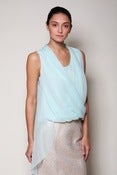 Image of Chiffon Cowl Blouse: Seafoam