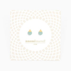 Image of Droplet Studs | Mint + Golden