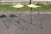 Image of Pair of vintage Ernest Race stools designed circa 1950s for Race furniture (GB)