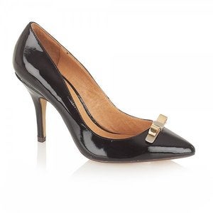 Image of Ravel Lesley Black Patent Pointed Toe Court Shoe
