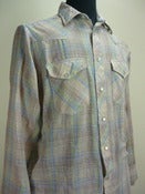 pale plaid western-cut cowboy shirt
