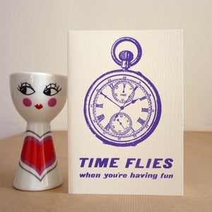 Image of Time Flies Pocket Watch card