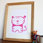 Image of Tiny Tiger Hand Screenprinted Poster