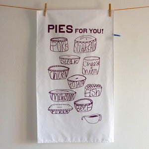 Image of Pies for You tea towel