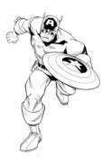 Image of captain america hero profile art (main figure)