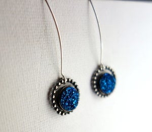 Image of Blue Druzy Orbit Studs