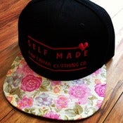 Image of Raw Caviar Pink Floral with Hot Pink Stitch and Heart