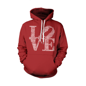 Image of Classic Love Hoodie (Red/White)