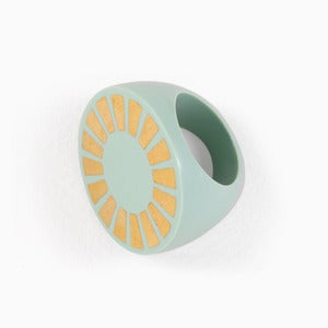 Image of Sunshine Statement Ring | Mint + Golden | 30% OFF!