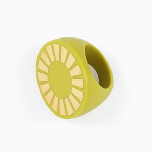 Image of Sunshine Statement Ring | Acid Yellow + Golden | 30% OFF!