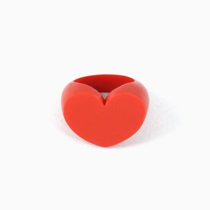 Image of Heart Statement Ring | Coral