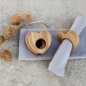 Image of Oak Heart napkin rings (Set of 4)