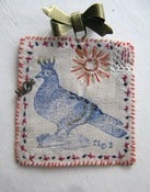 Image of Mr Pigion hand stitched brooch