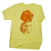Image of Critical hit dice tee - Orange on Yellow