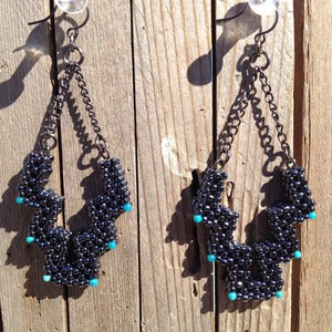 Image of Hematite Open Mountain Earrings