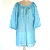 Image of Linen Gauze Overshirt in Reef Blue