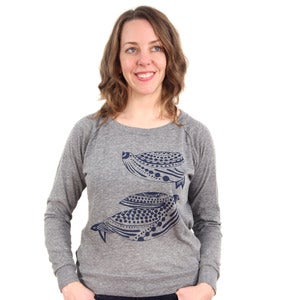 Image of Love Birds Eco-Heather Pullover (Gray)