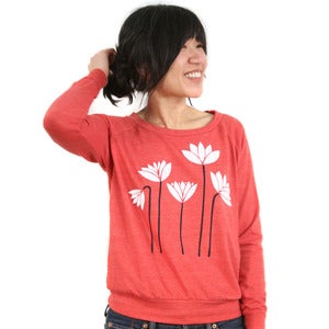 Image of Lotus Garden Eco-Heather Pullover (Vintage Red)