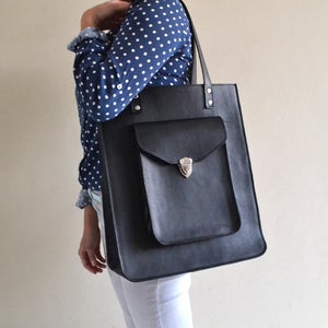 Image of Pamela Oversized Leather Tote Bag