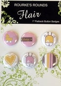 Image of Baby Girl Flair - 6 x 1" Flatback Badges / Buttons - Rourke's Rounds