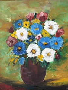 Image of Painting - Poppies on Board